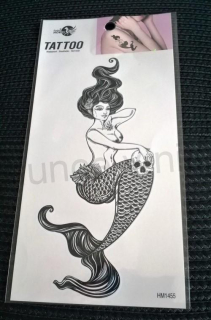 Voděodolné, dočasné tetovaní Mořská panna, postava, žena (E573)