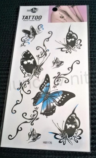 Voděodolné, dočasné tetovaní Motýl (E583)