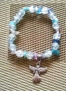 Minerální náramek s křištálem, avanturínem, fluoridem (BC147)