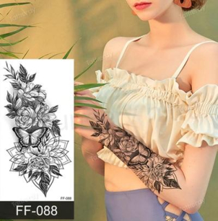 Voděodolné, dočasné tetovaní Květiny (E603)