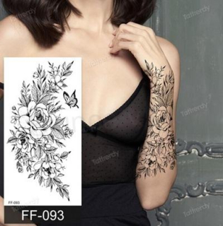 Voděodolné, dočasné tetovaní Květiny (E605)