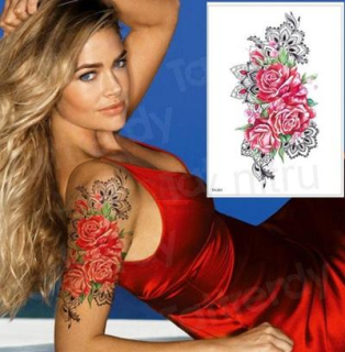 Voděodolné, dočasné tetovaní Růže (E619)