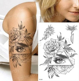 Voděodolné, dočasné tetovaní Květ se symbolem (E627)