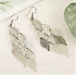 Dlouhé visací náušnice lístky (BB681)