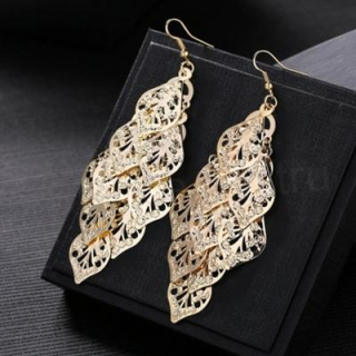 Dlouhé visací náušnice lístky (BB683)