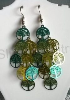 Dlouhé visací náušnice strom života barevné (BB686)