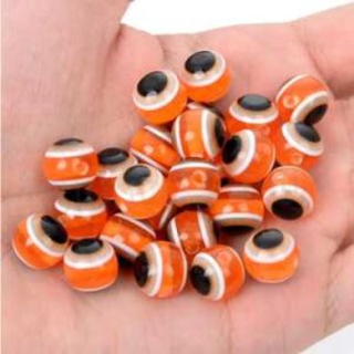 Plastový korálek Oko 10 mm | oranžové (AC242)