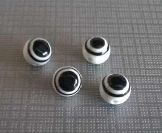 Plastový korálek Oko 10 mm | bílo černé (AC243)