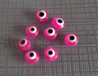 Plastový korálek Oko 5 x 8 mm | růžové (AC251)