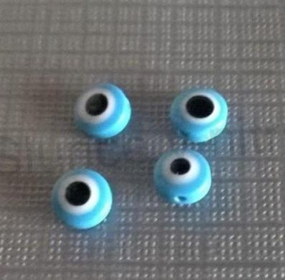 Plastový korálek Oko 5 x 8 mm | světle modré (AC253)