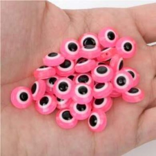 Plastový korálek Oko 5,5 x 10 mm | růžové (AC255)