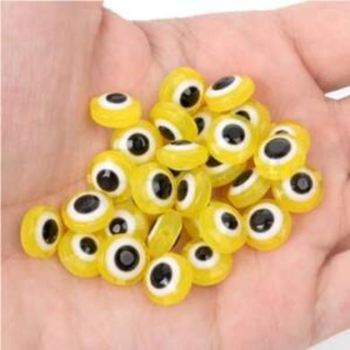 Plastový korálek Oko 5,5 x 10 mm | žluté (AC258)