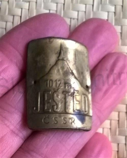 Turistický štítek na hůl - Ještěd 1012 m ČSSR (MB630)