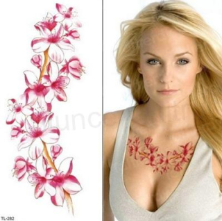 Voděodolné, dočasné tetovaní třešňový květ (E646)