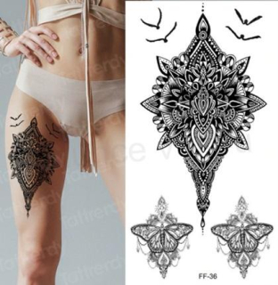 Voděodolné, dočasné tetovaní tvary, symboly (E650)