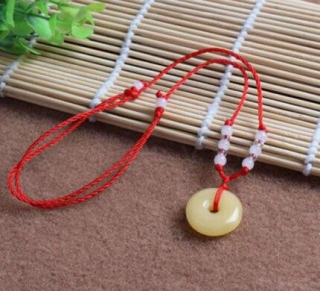 Minerální náhrdelník s Jadeitem, růženínem žlutý (X1217)