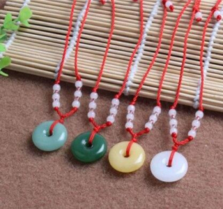 Minerální náhrdelník s Jadeitem, růženínem více barev (X1217)