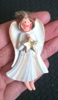 Dekorace, ozdoba Anděl, andílek s hvězdou na zavěšení (H339)