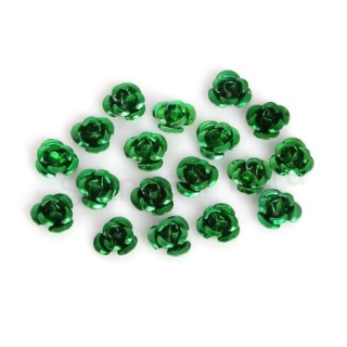 Hliníkové růžičky zelené 12 mm (AC44)