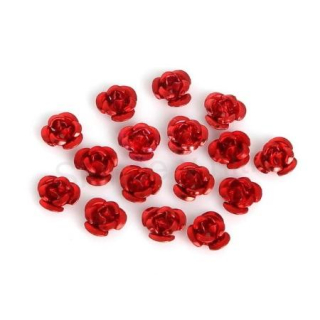Hliníkové růžičky červené 12 mm (AC46)