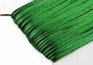 Saténová šňůrka 2 mm - zelená 3 m v balení (N141)