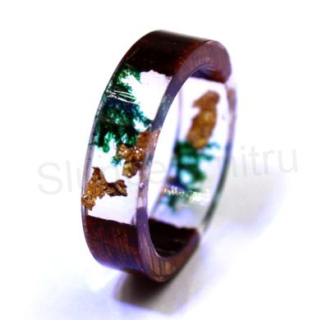 Dřevěný prsten s pryskyřicí (PP172)