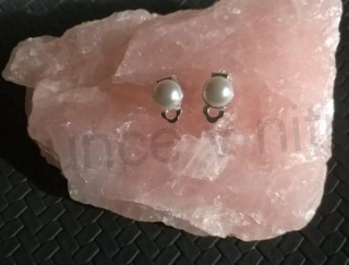 Náušnice klipsy s perleťovou perlou (BB692)