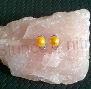 Náušnice klipsy s perleťovou perlou (BB694)