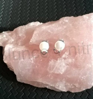 Náušnice klipsy s perleťovou perlou (BB705)