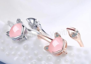 Nastavitelný prsten Liška - Fox s kočičím okem (BP401)