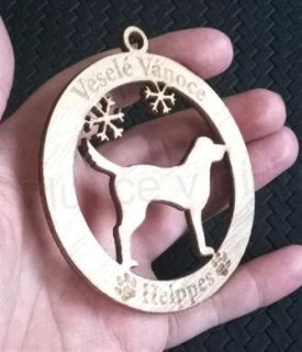 Dřevěné výřezy - Přívěšek veselé vánoce (V87)