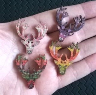 Dřevěné výřezy - jelínek 4 kusy v balení (V89)