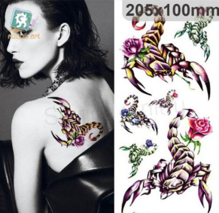 Voděodolné, dočasné tetovaní škorpion, štír (E665)