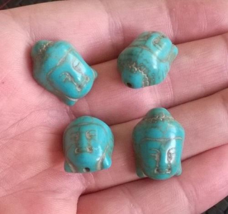 Tyrkysový korálek buddha modrý - 20 x 15 mm (X1245)