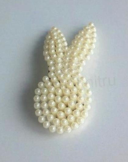 Perlová, prolamovací spona, sponka do vlasů zajíček (H370)