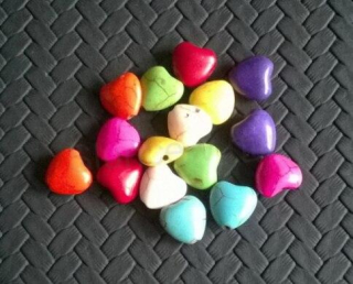 Tyrkysové srdce z minerálů - 12 x11 mm (X1247)