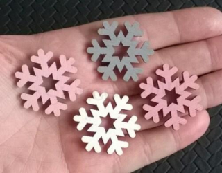 Dřevěné výřezy - vánoční ozdoby Vločka 4 kusy v balení (V107)