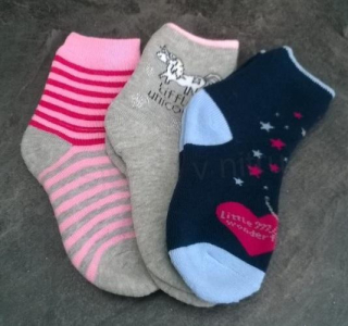 Dívčí teplé bavlněné Thermo ponožky velikost 28 - 31 (W159)