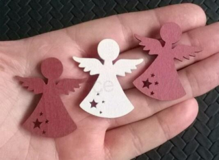 Dřevěné výřezy - vánoční ozdoby andílci (V115)