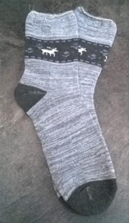 Zdravotní bavlněné thermo ponožky bez lemu velikost 40 - 44 šedá světlá (K175)