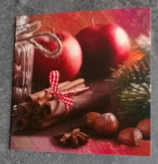 Vánoční jmenovky, kartičky na dárky 6 kusů v balení skořice s jablky (V126)