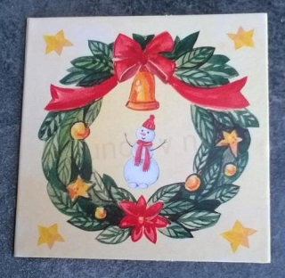 Vánoční jmenovky, kartičky na dárky 6 kusů v balení věnec a sněhulák (V128)