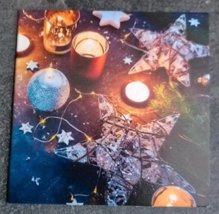 Vánoční jmenovky, kartičky na dárky 6 kusů v balení svíčky s hvězdičkami (V129)