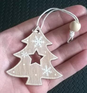 Dřevěné vánoční ozdoby strom (H378)