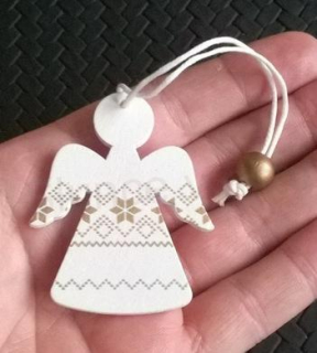 Dřevěné vánoční ozdoby anděl (H381)