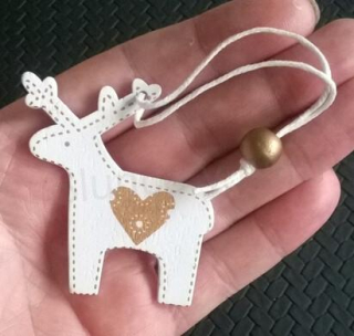 Dřevěné vánoční ozdoby sob (H383)