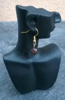 Minerální náušnice byčí oko pozlacené 8,4 x 8,4 mm (X1301)