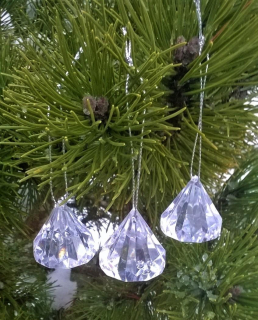 Závěsná ozdoba diamant AB - 3,7 x 3 cm (H394)