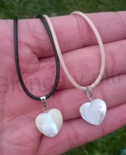 Minerální přírodní perleťový náhrdelník srdce (X1313)