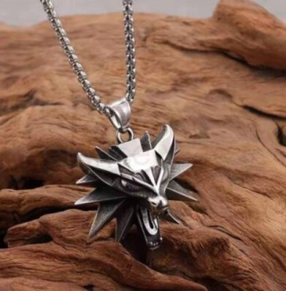 Náhrdelník Geralta s přívěskem Zaklínač - The Witcher Wild platinový (BD614)